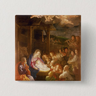 Badge Carré 5 Cm La nativité la nuit, 1640
