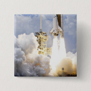 Badge Carré 5 Cm La navette spatiale l'Atlantide enlève