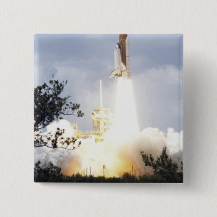 Badge Carré 5 Cm La navette spatiale l'Atlantide enlève 4
