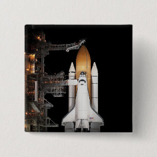 Badge Carré 5 Cm La navette spatiale l'Atlantide repose prêt