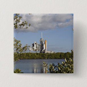 Badge Carré 5 Cm La navette spatiale l'Atlantide repose prêt