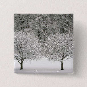 Badge Carré 5 Cm La neige a couvert le paysage