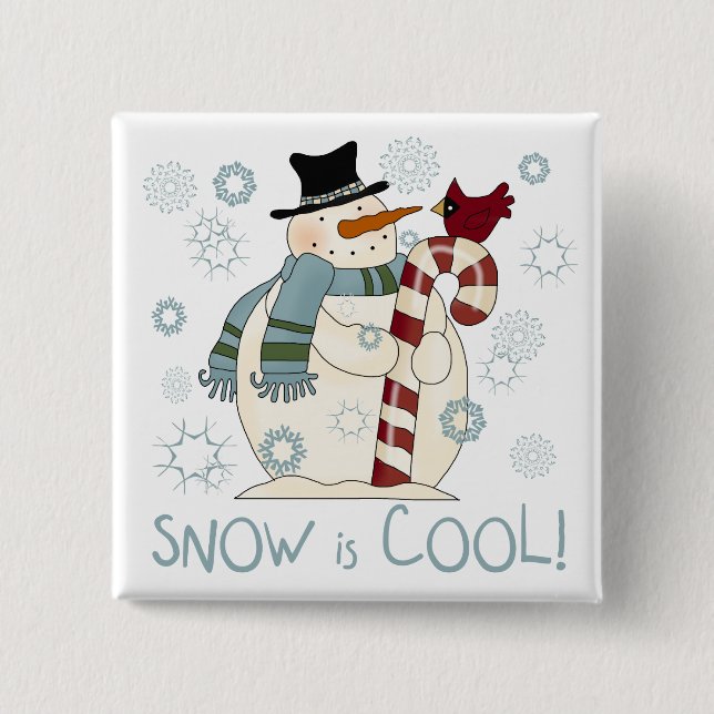 Badge Carré 5 Cm La neige est un cadeau et t-shirts de vacances Coo (Devant)