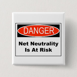 Badge Carré 5 Cm La Neutralité Net Est En Danger
