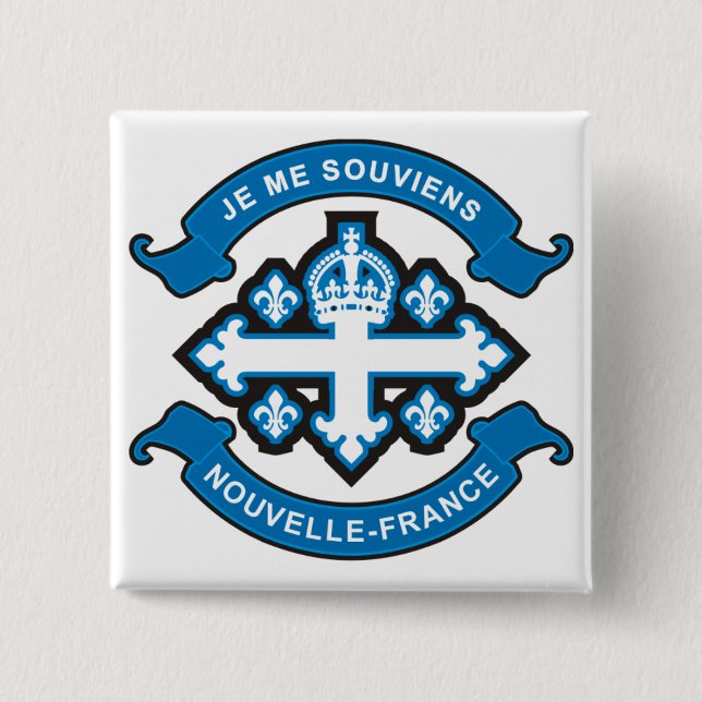 Badge Carré 5 Cm La Nouvelle-France (Devant)