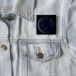Badge Carré 5 Cm La nuit, lumière de la ville terrestre