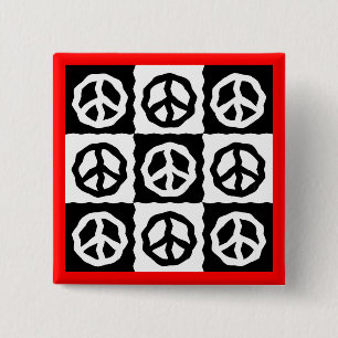 Badge Carré 5 Cm La PAIX EST POPULAIRE - customisé