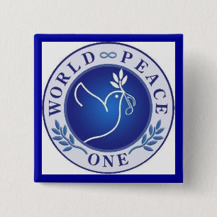 Badge Carré 5 Cm la paix mondiale
