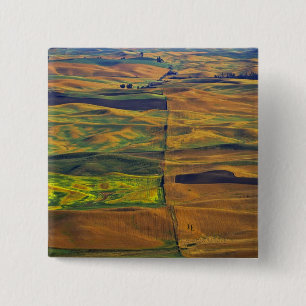 Badge Carré 5 Cm La Palouse depuis Steptoe Butte, Colfax,