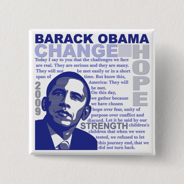 Badge Carré 5 Cm La parole d'Obama (Devant)