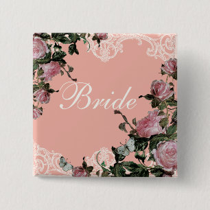 Badge Carré 5 Cm La partie nuptiale de répétition étiquette, cru