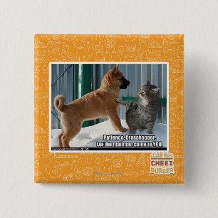 Badge Carré 5 Cm La patience, sauterelle