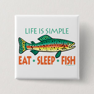 Badge Carré 5 Cm La pêche amusante qui dit