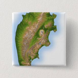 Badge Carré 5 Cm La péninsule du Kamchatka en Russie