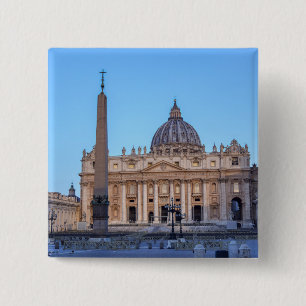Badge Carré 5 Cm La place Saint-Pierre à Vatican - Rome, Italie
