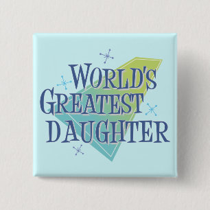 Badge Carré 5 Cm La plus grande fille du monde