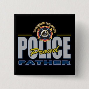 Badge Carré 5 Cm La police fière engendre