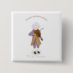 Badge Carré 5 Cm La pratique maintient parfait (le violon)