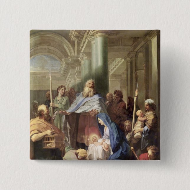 Badge Carré 5 Cm La présentation dans le temple, 1692 (Devant)