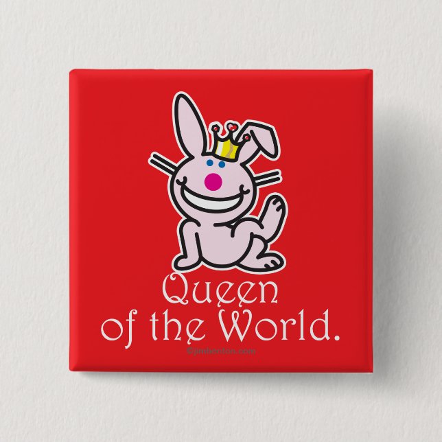 Badge Carré 5 Cm La Reine du monde (Devant)