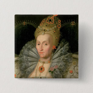 Badge Carré 5 Cm La Reine Elizabeth I (portrait de longueur de