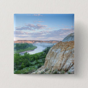 Badge Carré 5 Cm La rivière Little Missouri au Little