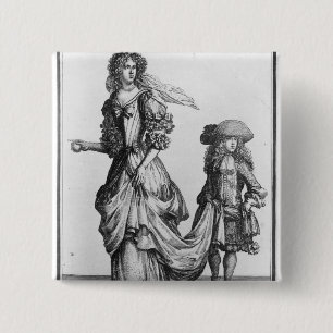 Badge Carré 5 Cm La robe de ville d'été, 1678