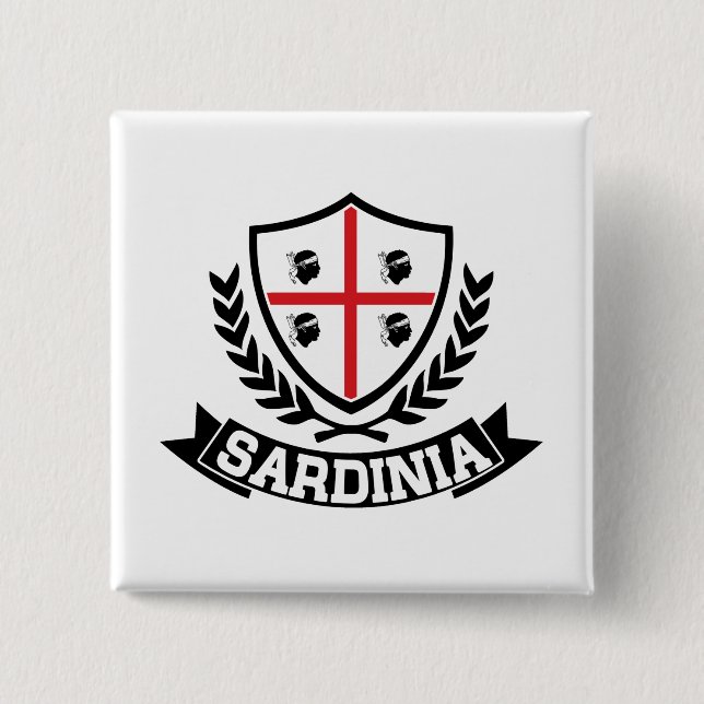 Badge Carré 5 Cm La Sardaigne Italie (Devant)