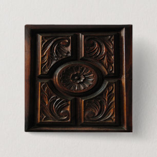 Badge Carré 5 Cm La sculpture en bois