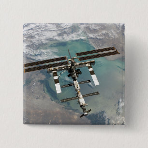 Badge Carré 5 Cm La Station Spatiale Internationale