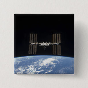 Badge Carré 5 Cm La Station Spatiale Internationale 10