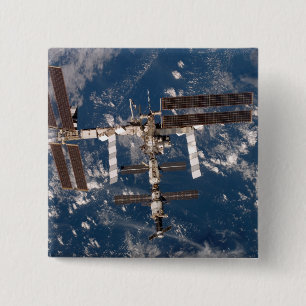Badge Carré 5 Cm La Station Spatiale Internationale 15