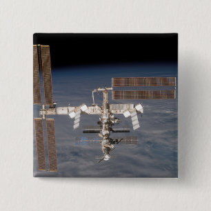 Badge Carré 5 Cm La Station Spatiale Internationale 16