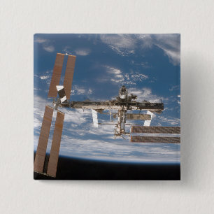 Badge Carré 5 Cm La Station Spatiale Internationale 17