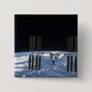 Badge Carré 5 Cm La Station Spatiale Internationale 18