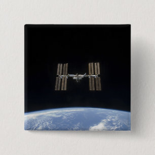 Badge Carré 5 Cm La Station Spatiale Internationale 7