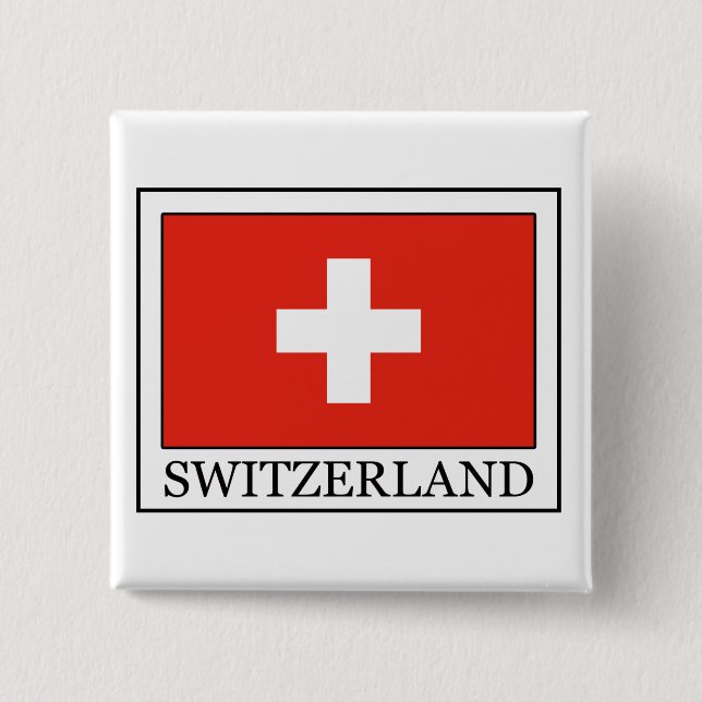 Badge Carré 5 Cm La Suisse (Devant)