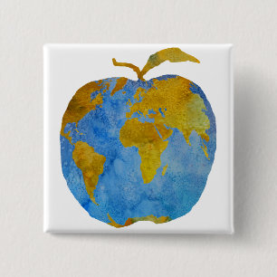 Badge Carré 5 Cm La terre Apple