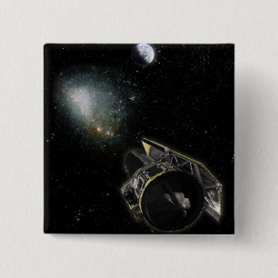 Badge Carré 5 Cm La terre, un objet de manière laiteuse