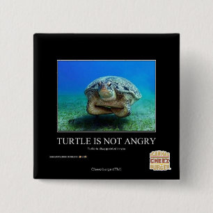 Badge Carré 5 Cm La tortue n'est pas fâchée