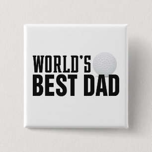 Badge Carré 5 Cm La Typographie du meilleur papa du monde Golf Bo