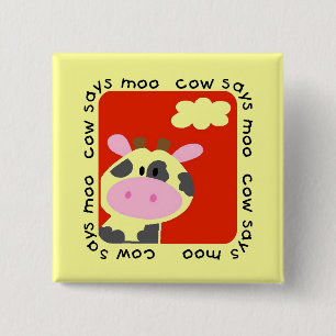 Badge Carré 5 Cm La vache indique des T-shirts et des cadeaux de MO