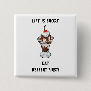 Badge Carré 5 Cm La vie de dessert