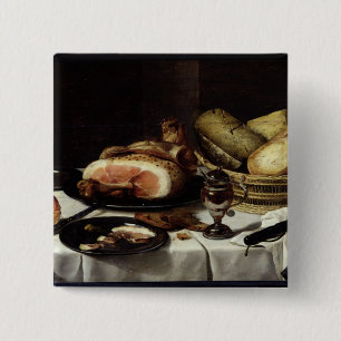Badge Carré 5 Cm La vie toujours avec du jambon