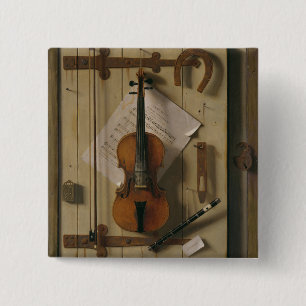 Badge Carré 5 Cm La vie, violon et musique toujours