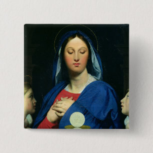 Badge Carré 5 Cm La Vierge du centre serveur, 1866
