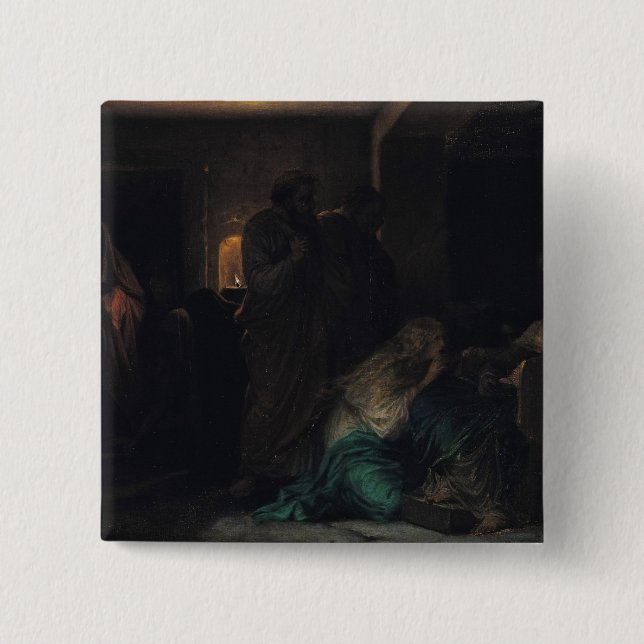 Badge Carré 5 Cm La Vierge s'évanouissant, 1856 (Devant)