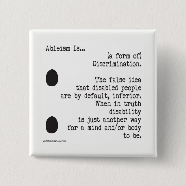 Badge Carré 5 Cm L'Ableism est… (Devant)