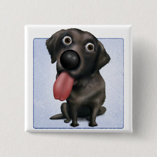 Badge Carré 5 Cm Labrador retriever (noir)