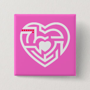 Badge Carré 5 Cm labyrinthe d'amour